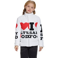 I Love Salty Food Kids  Puffer Bubble Jacket Coat by ilovewhateva