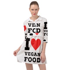 I Love Vegan Food  Mini Skater Shirt Dress by ilovewhateva