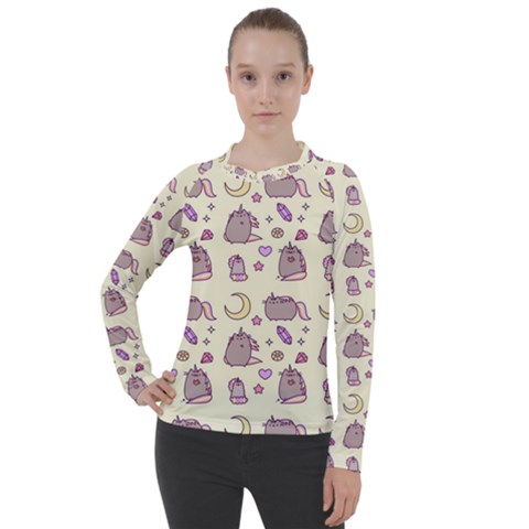 Beautiful Beauty Cartoon Cat Women s Pique Long Sleeve Tee by Grandong