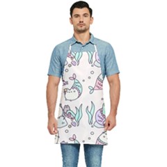 Cartoon Cat Cute Animal Design Drawing Illustration Kawaii Kitchen Apron by Grandong