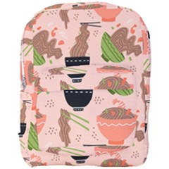 Doodle Yakisoba Seamless Pattern Background Cartoon Japanese Street Food Full Print Backpack by Grandong