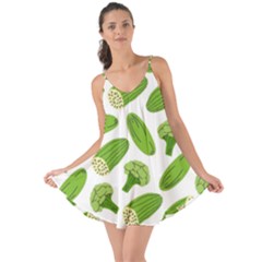 Vegetable Pattern With Composition Broccoli Love The Sun Cover Up by Grandong