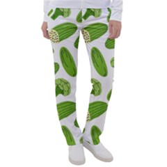 Vegetable Pattern With Composition Broccoli Women s Casual Pants by Grandong