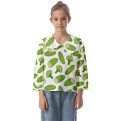 Vegetable Pattern With Composition Broccoli Kids  Sailor Shirt by Grandong