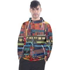 The City Style Bus Fantasy Architecture Art Men s Pullover Hoodie by Grandong