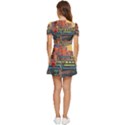 The City Style Bus Fantasy Architecture Art V-Neck High Waist Chiffon Mini Dress View4