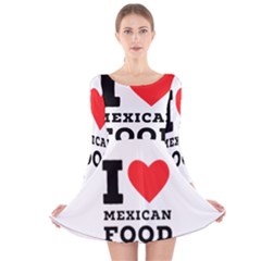 I Love Mexican Food Long Sleeve Velvet Skater Dress by ilovewhateva