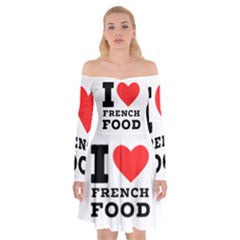 I Love French Food Off Shoulder Skater Dress by ilovewhateva