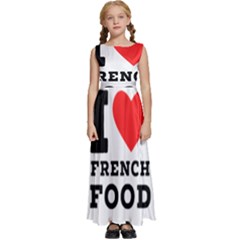 I Love French Food Kids  Satin Sleeveless Maxi Dress by ilovewhateva