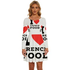 I Love French Food Long Sleeve Wide Neck Velvet Dress by ilovewhateva