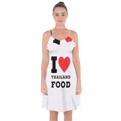 I Love Thailand Food Ruffle Detail Chiffon Dress by ilovewhateva