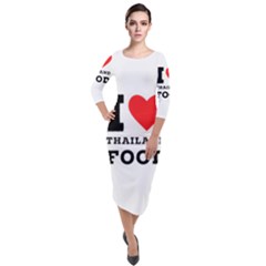 I Love Thailand Food Quarter Sleeve Midi Velour Bodycon Dress by ilovewhateva