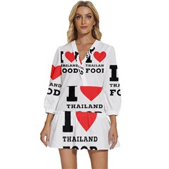 I Love Thailand Food V-neck Placket Mini Dress by ilovewhateva