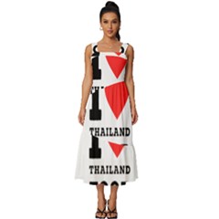 I Love Thailand Food Square Neckline Tiered Midi Dress by ilovewhateva