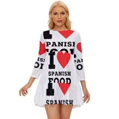 I Love Spanish Food Long Sleeve Babydoll Dress by ilovewhateva