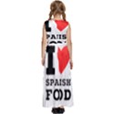 I love Spanish food Kids  Satin Sleeveless Maxi Dress View4