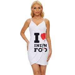 I Love Indian Food Wrap Tie Front Dress by ilovewhateva