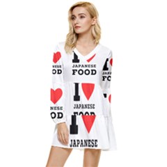 I Love Japanese Food Tiered Long Sleeve Mini Dress by ilovewhateva