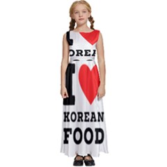 I Love Korean Food Kids  Satin Sleeveless Maxi Dress by ilovewhateva