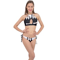 Wednesday Addams Cross Front Halter Bikini Set by Fundigitalart234