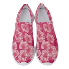 Cute Pink Sakura Flower Pattern Women s Slip On Sneakers by Cowasu