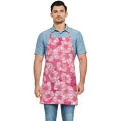 Cute Pink Sakura Flower Pattern Kitchen Apron by Cowasu