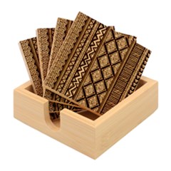 Tribal African Pattern Bamboo Coaster Set by Cowasu