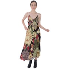 Japanese Flower Art Tie Back Maxi Dress by Cowasu