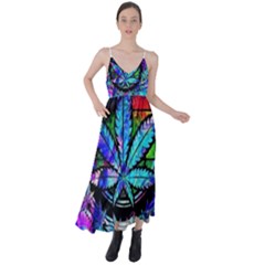 Cannabis Psychedelic Tie Back Maxi Dress by Cowasu