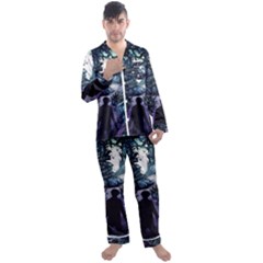 Horror Psychedelic Art Men s Long Sleeve Satin Pajamas Set by Cowasu