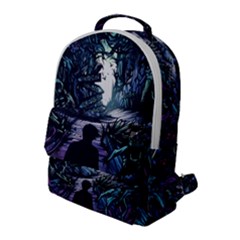 Horror Psychedelic Art Flap Pocket Backpack (large) by Cowasu