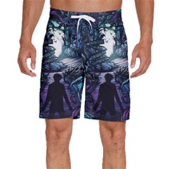 Horror Psychedelic Art Men s Beach Shorts by Cowasu