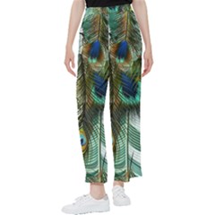 Peacock Feathers Feather Blue Green Women s Pants  by Cowasu