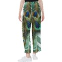 Peacock Feathers Feather Blue Green Women s Pants  View1