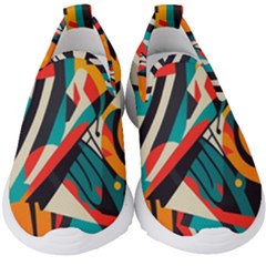 Colorful Abstract Kids  Slip On Sneakers by Jack14