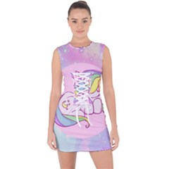 Unicorn Stitch Lace Up Front Bodycon Dress by Bangk1t