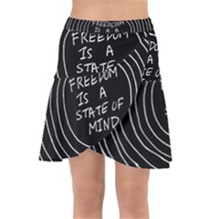Psychedelic Art Freedom Is A State Of Mind Trippy Quotes Wrap Front Skirt by Bangk1t