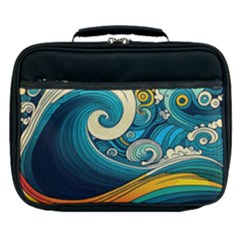 Waves Wave Ocean Sea Abstract Whimsical Abstract Art Lunch Bag by Ndabl3x