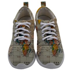 Vintage World Map Mens Athletic Shoes by Cowasu