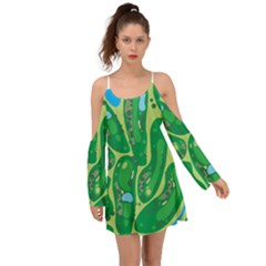 Golf Course Par Golf Course Green Boho Dress by Cowasu