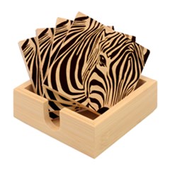 Animal Cute Pattern Art Zebra Bamboo Coaster Set by Amaryn4rt