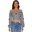 Spider Web Hypnotic Long Sleeve Crinkled Weave Crop Top View1