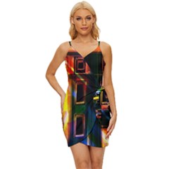 Architecture City Homes Window Wrap Tie Front Dress by Amaryn4rt