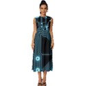 A Completely Seamless Background Design Circuitry Sleeveless Round Neck Midi Dress View1