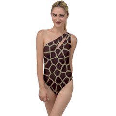 Giraffe Animal Print Skin Fur To One Side Swimsuit by Amaryn4rt