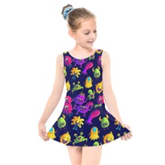 Space Patterns Kids  Skater Dress Swimsuit by Amaryn4rt