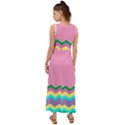 Easter Chevron Pattern Stripes V-Neck Chiffon Maxi Dress View2