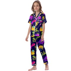 Space Patterns Kids  Satin Short Sleeve Pajamas Set by Amaryn4rt