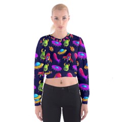 Space Pattern Cropped Sweatshirt by Amaryn4rt