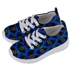 Blue Bee Hive Pattern- Kids  Lightweight Sports Shoes by Amaryn4rt